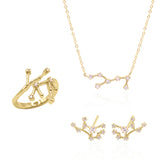 Constellation Star Sign Gift Set | Earrings, Necklace & Ring | 18K Gold Plated