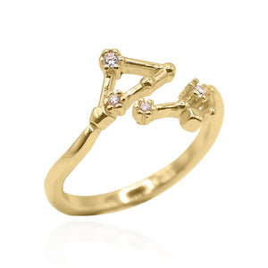 Sidrah Zodiac Constellation Ring | 18K Gold Plated - Luna Charles | adjustable, everyday, gold, Jewellery, ring, star sign, zodiac | 