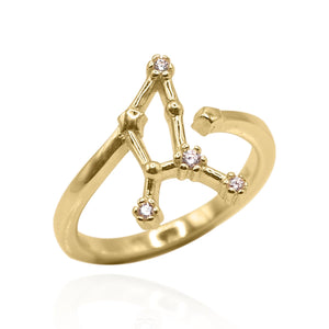 Sidrah Zodiac Constellation Ring | 18K Gold Plated - Luna Charles | adjustable, everyday, gold, Jewellery, ring, star sign, zodiac | 