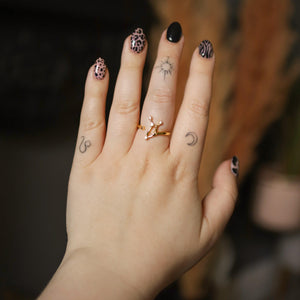 Sidrah Zodiac Constellation Ring | 18K Gold Plated - Luna Charles | adjustable, everyday, gold, Jewellery, ring, star sign, zodiac | 