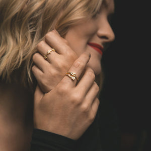 Larissa Triple Star Ring - Gold - Luna Charles | everyday, gold, ring, sparkle, star | 