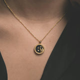 Asta Zodiac Star Sign Necklace - Blue Sandstone | 18K Gold Plated - Luna Charles | chain, charm, everyday, gold, Jewellery, necklace, pendant, star sign, zodiac | 