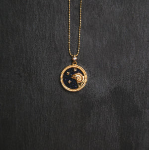 Asta Zodiac Star Sign Necklace - Blue Sandstone | 18K Gold Plated