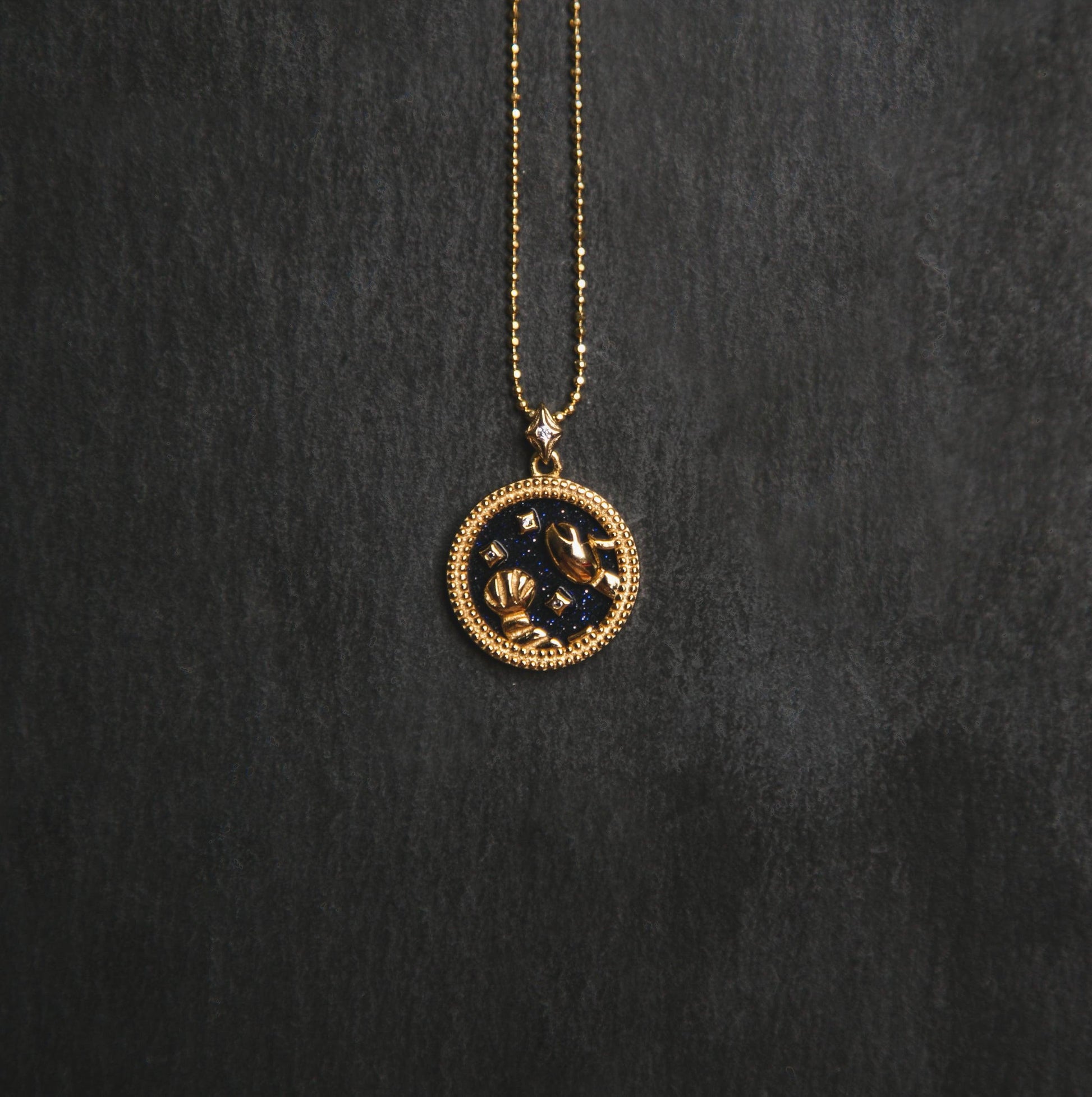18k Gold Plated Cancer Star Sign Necklace Gold Cancer Zodiac