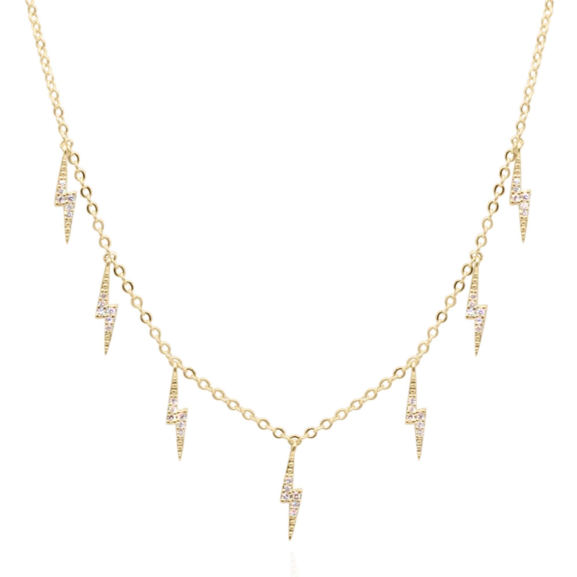 Beau Lightning Necklace | 14ct Gold Plated | Luna Charles