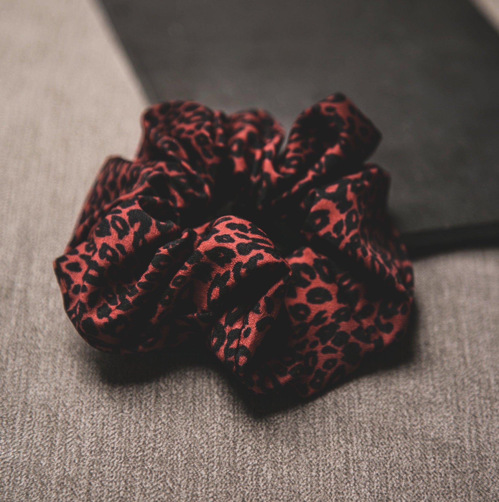 Behati Leopard Print Scrunchie - Red - Luna Charles | animal, hair accessories, leopard, red, scrunchie | 