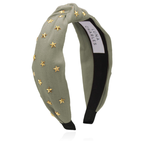Bella Star Headband - Green - Luna Charles | gold, hair accessories, headband, knot, star | 