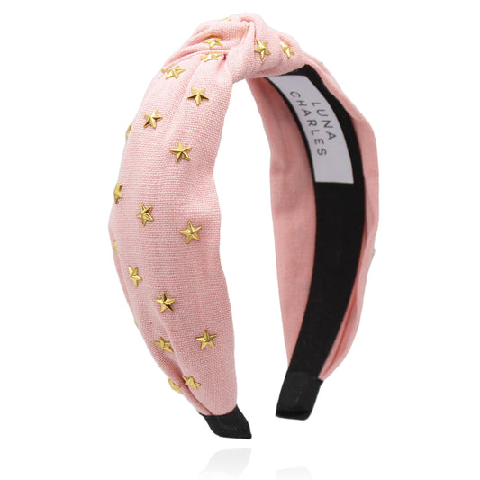 Bella Star Headband - Pink - Luna Charles | gold, hair accessories, headband, knot, star | 