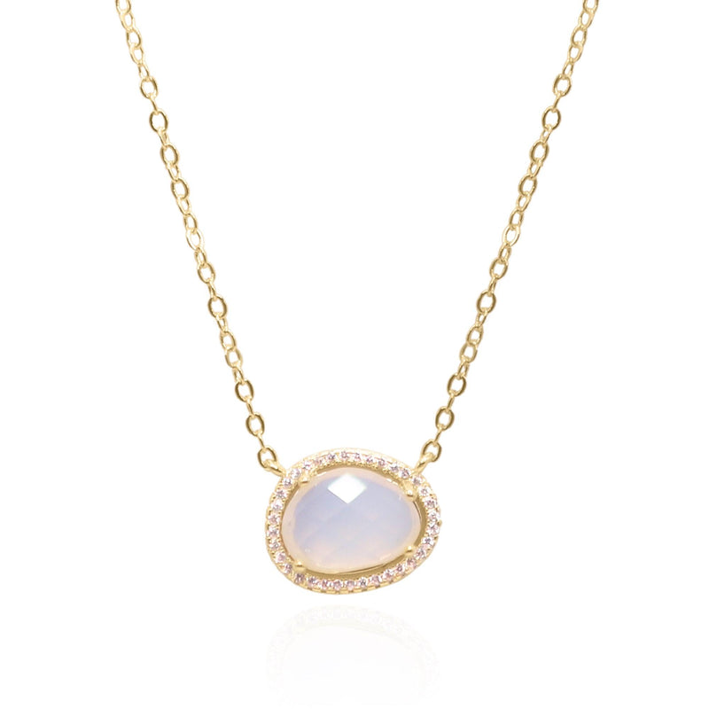 Bianca Moonstone Pendant Necklace | 14K Gold Plated - Luna Charles | gemstone, gold, Jewellery, moonstone, necklace, pendant, wedding | 