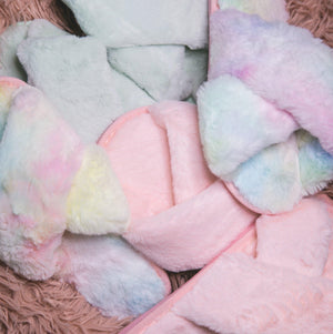 Blossom Faux Fur Slippers - Mint Green - Luna Charles | accessories, comfort, dawn, everyday, faux fur, fluffy, green, mint, slippers | 