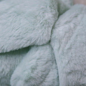 Blossom Faux Fur Slippers - Mint Green - Luna Charles | accessories, comfort, dawn, everyday, faux fur, fluffy, green, mint, slippers | 