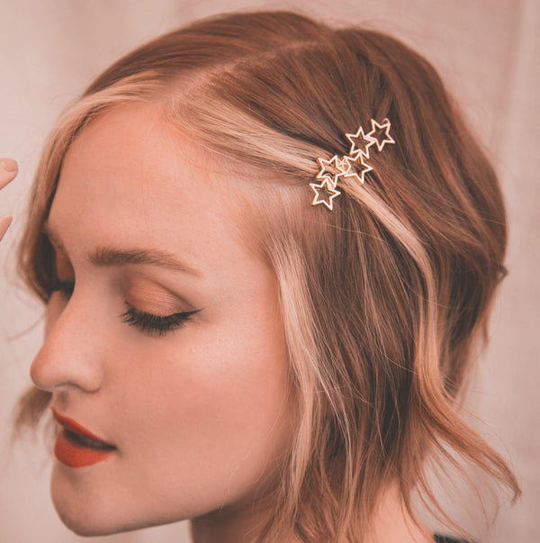 Quinn Star Hair Clip - Gold - Luna Charles | gold, hair accessories, hair clip, Star, wedding | 