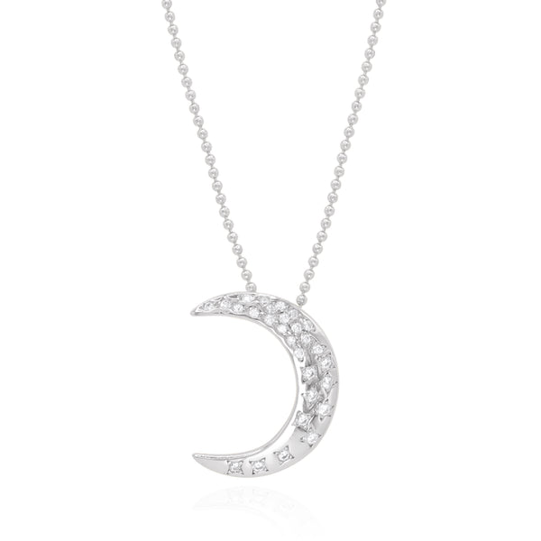 Carina Moon Pendant Necklace | 925 Sterling Silver