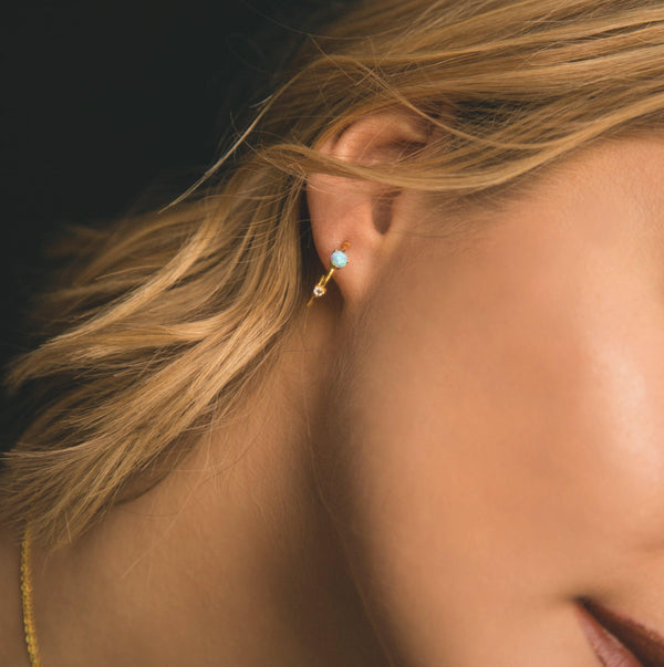 Celine Opal Hoop Earrings - Luna Charles