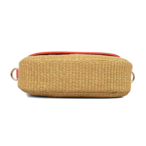 Elena Star Studded Rattan Handbag - Coral & Gold
