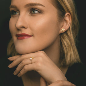 Serin Star Opal Stud Earrings - Luna Charles