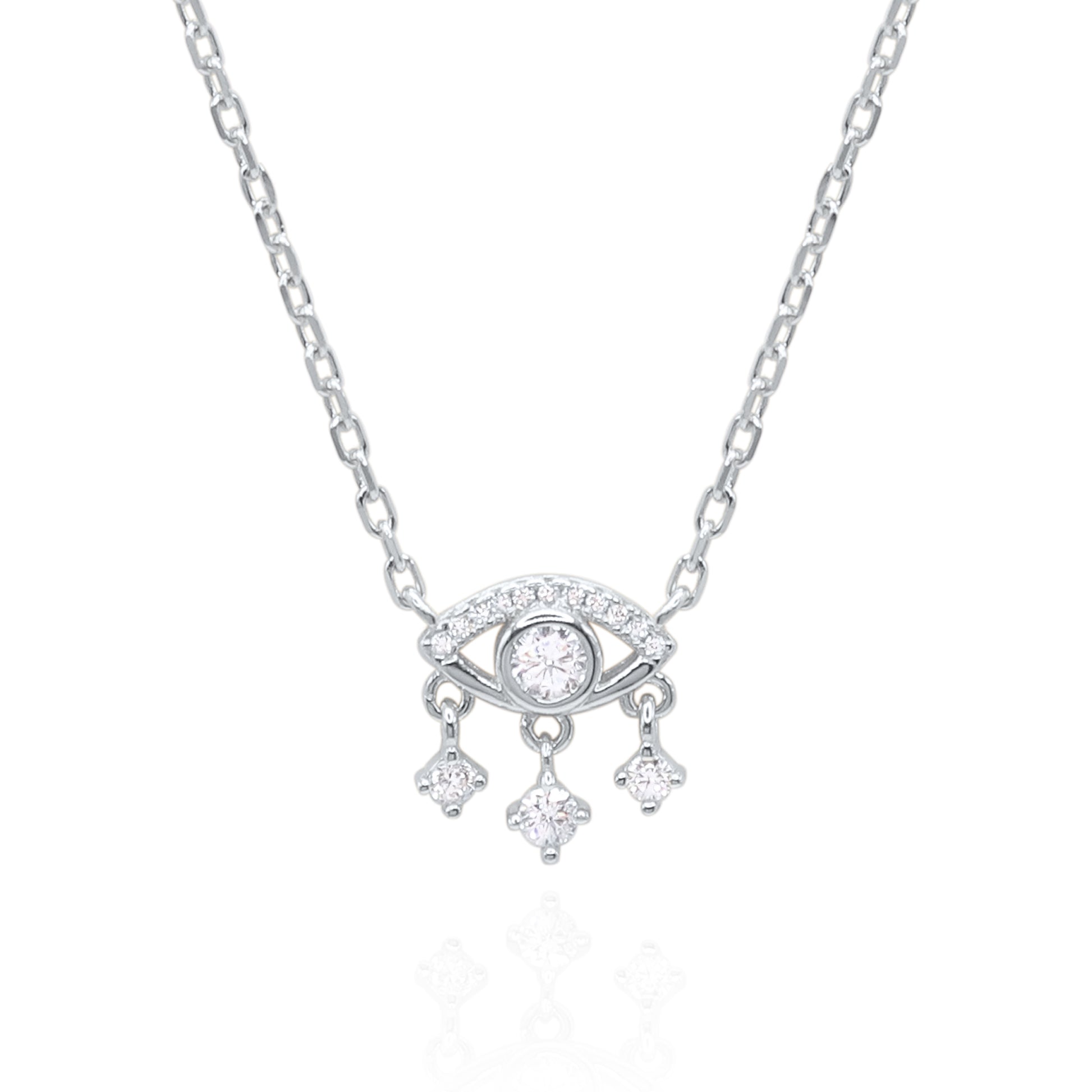 Ember Crystal Eye Necklace | 925 Sterling Silver