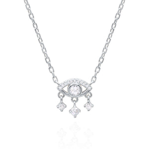 Ember Crystal Eye Necklace | 925 Sterling Silver