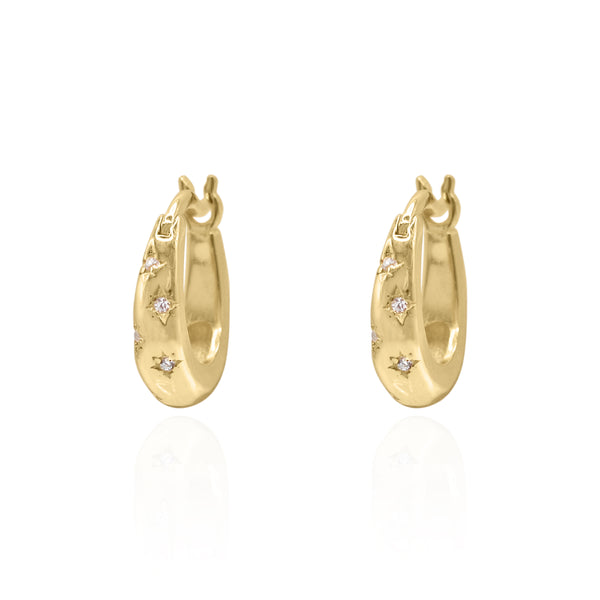 Esti Star Hoop Earrings | 18K Gold Plated
