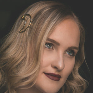 Freya Gold Moon Hair Clip - Luna Charles | gold, hair accessories, hair clip, moon | 