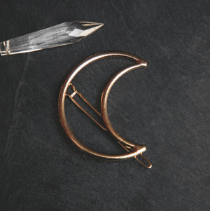 Freya Gold Moon Hair Clip - Luna Charles | gold, hair accessories, hair clip, moon | 