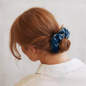 Stella Velvet Star Hair Scrunchie - Blue - Luna Charles | hair, hair accessories, scrunchie, sparkle, Star, stella | 