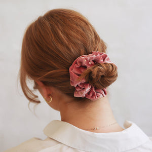 Stella Velvet Star Hair Scrunchie - Pink - Luna Charles | hair, hair accessories, scrunchie, sparkle, Star, stella | 