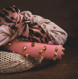 Roxy Gold Spike Headband - Pink - Luna Charles | gold, hair accessories, headband, knot, star | 