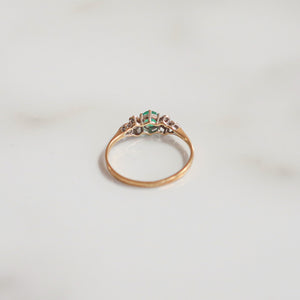 Vintage Ida Emerald & Diamond Ring | Size O | Solid 9ct Gold