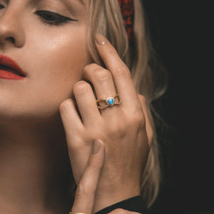 Jasmine Opal Gemstone Ring | 14K Gold Plated - Luna Charles | gemstone, gold, Jewellery, opal, ring, sparkle | 