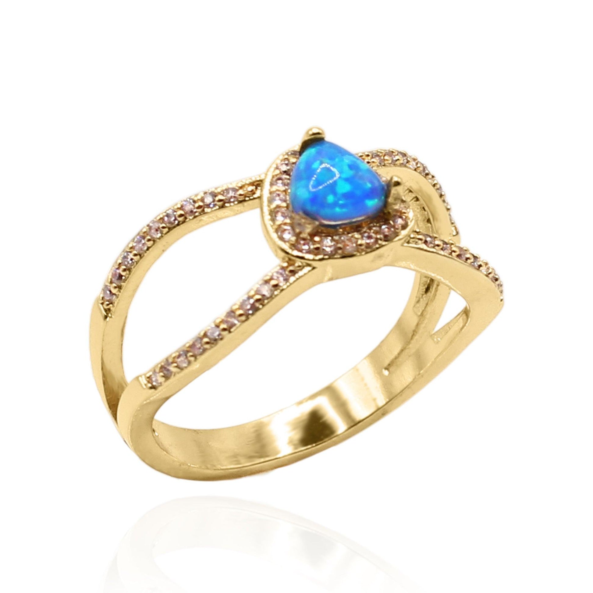 Jasmine Opal Gemstone Ring | 14K Gold Plated - Luna Charles | gemstone, gold, Jewellery, opal, ring, sparkle | 