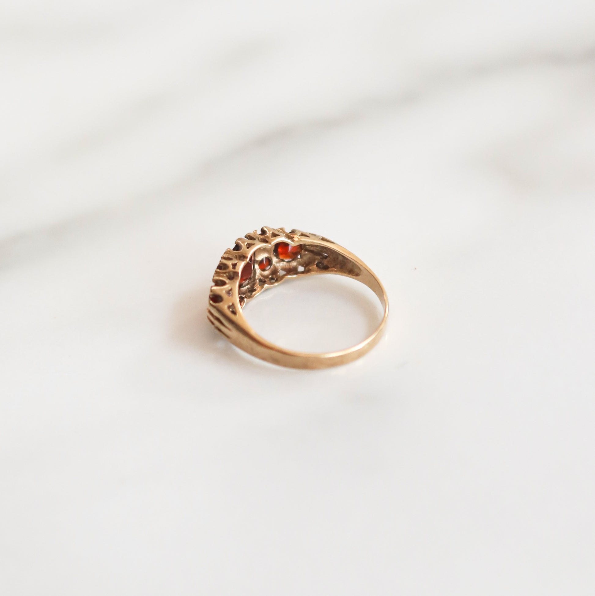 Vintage Joyce Garnet Ring | Size P | Solid 9ct Gold