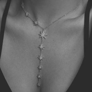 Juliet Star Burst Y Drop Necklace | 925 Sterling Silver