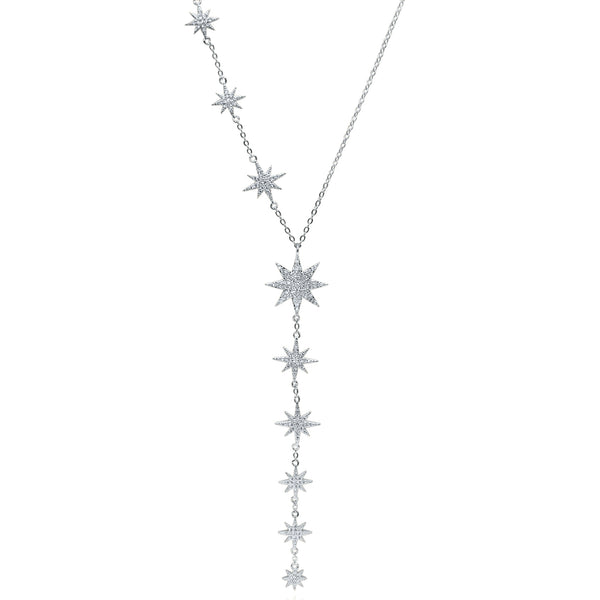 Juliet Star Burst Y Drop Necklace | 925 Sterling Silver