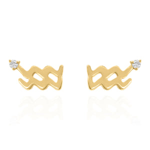 Kali Zodiac Symbol Stud Earrings | 18K Gold Plated