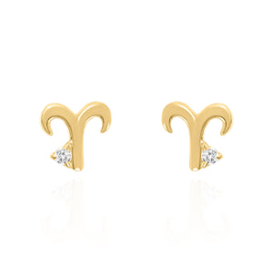 Kali Zodiac Symbol Stud Earrings | 18K Gold Plated