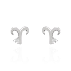 Kali Zodiac Symbol Stud Earrings | 925 Sterling Silver