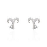Kali Zodiac Symbol Stud Earrings | 925 Sterling Silver
