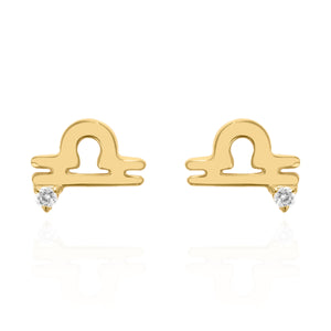 Kali Zodiac Symbol Stud Earrings | 18K Gold Plated