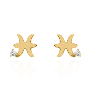 Kali Zodiac Symbol Stud Earrings | 18K Gold Plated
