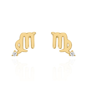 Kali Zodiac Symbol Stud Earrings | 18K Gold Plated