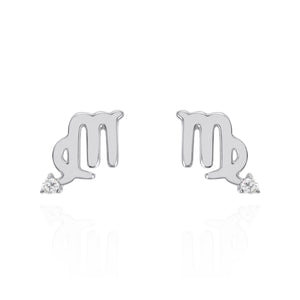 Kali Zodiac Symbol Stud Earrings | 925 Sterling Silver