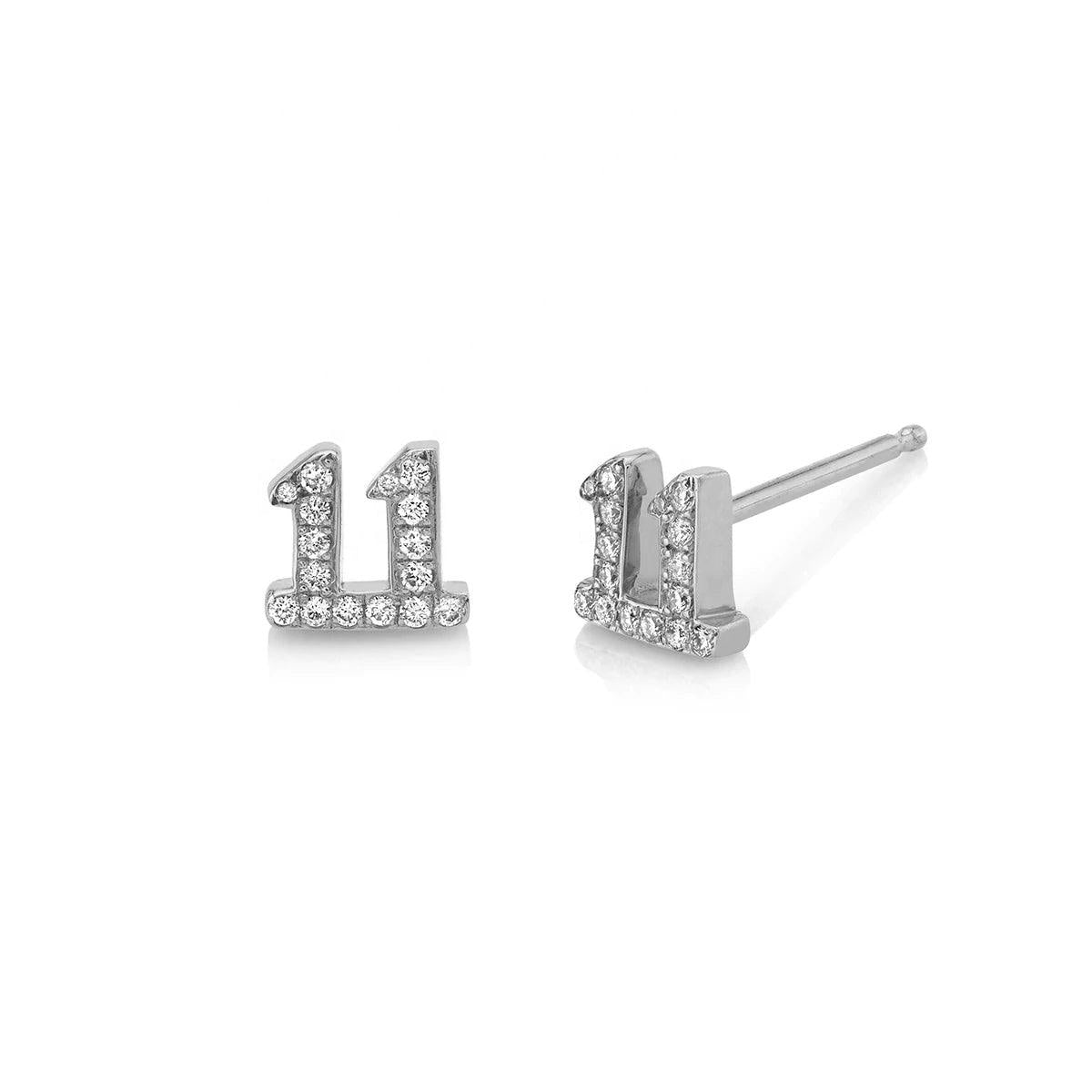 Laila 11:11 Stud Earrings | 925 Sterling Silver - Luna Charles | 11:11, angel numbers, Earrings, everyday, gemstone, Jewellery, silver, sparkle, studs | 