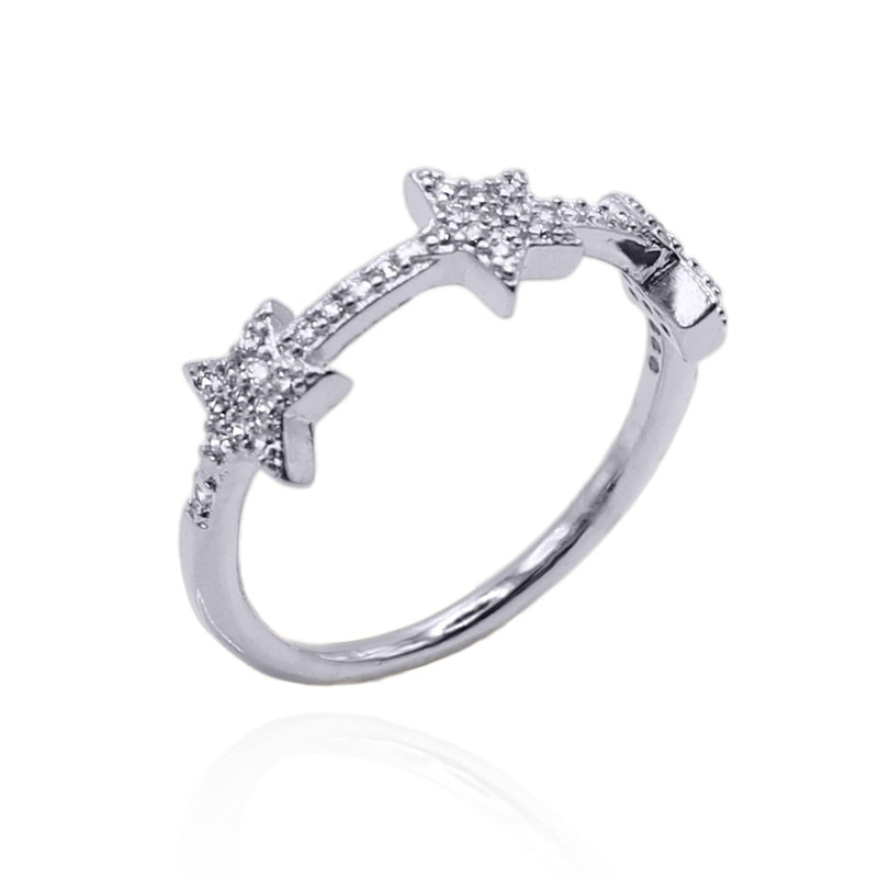 Larissa Triple Star Ring - Silver - Luna Charles | everyday, ring, silver, sparkle, star | 