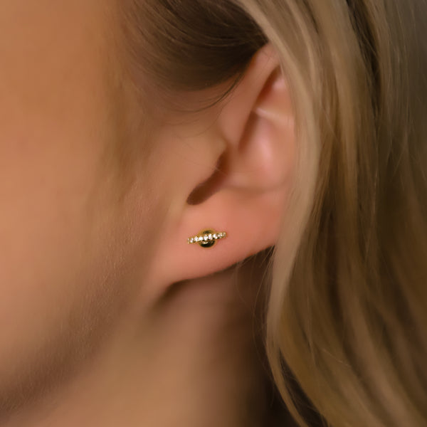 Leva Planet Stud Earrings | 18K Gold Plated