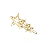 Lila Triple Star Gold Hair Clip - Luna Charles | gold, hair accessories, hair clip, Star, wedding | 