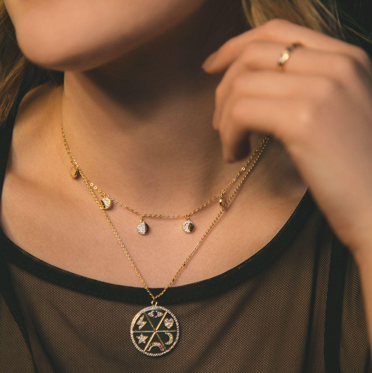 Lulu Moon Phase Necklace | 18ct Gold Plated | Luna Charles