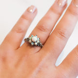Vintage Maggie Opal Forget Me Not Ring | Size M | 925 Sterling Silver