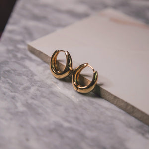 Neo Chunky Mini Hoop Earrings - Gold - Luna Charles | dawn, everyday, gold, hoops | 