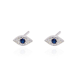 Neylan Evil Eye Stud Earrings | 925 Sterling Silver - Luna Charles | Earrings, evil eye, gemstone, Jewellery, silver, sparkle, studs | 